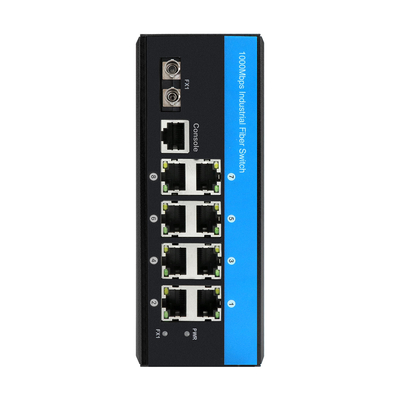 8 porte ERPS L2+ Managed Switch Industrial Gigabit Ethernet ST SM/MM Fiber Port