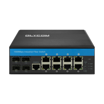 12 Port Industrial Managed Ethernet Switch con 2.5G Fiber ERPS Ring L2 Gestibile