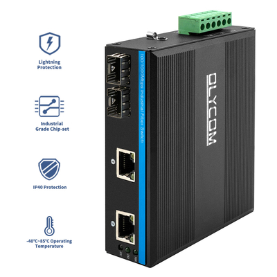 4 porte non gestite Gigabit Ethernet Switch Cassa indurita SFP slot IP40 DC24V