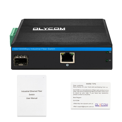 Convertitore multimediale Ethernet industriale Gigabit Din Rail doppio ingresso di potenza non gestito