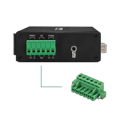 Convertitore multimediale Ethernet industriale Gigabit Din Rail doppio ingresso di potenza non gestito